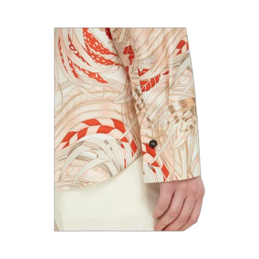 Silk Twill Shirt With Feather Print