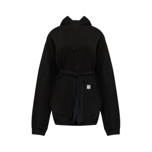 Mm6 Maison Margiela Tie Detailed Hooded Mini Dress
