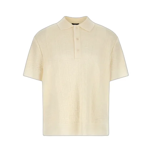 Balmain Monogram Knit Polo Shirt