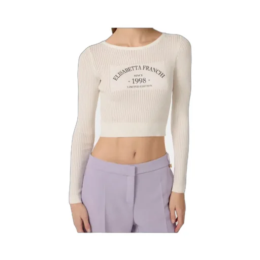 Elisabetta Franchi Printed Logo Knit Top