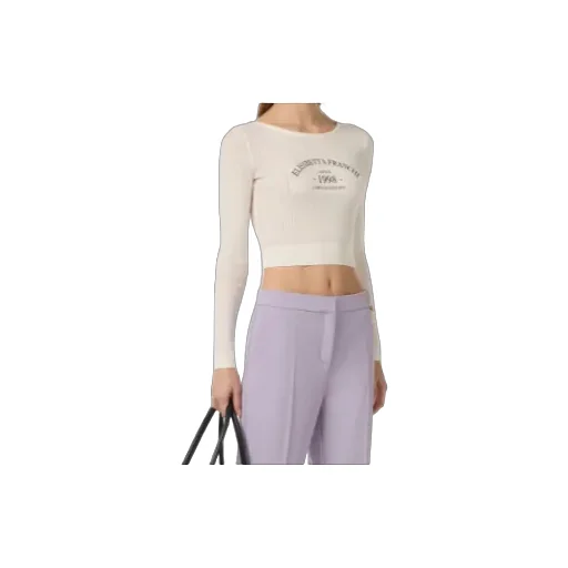 Elisabetta Franchi Printed Logo Knit Top