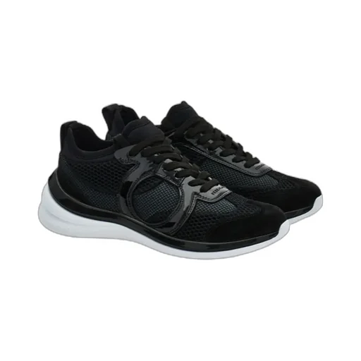 Gancini Sneaker With Mesh Detail