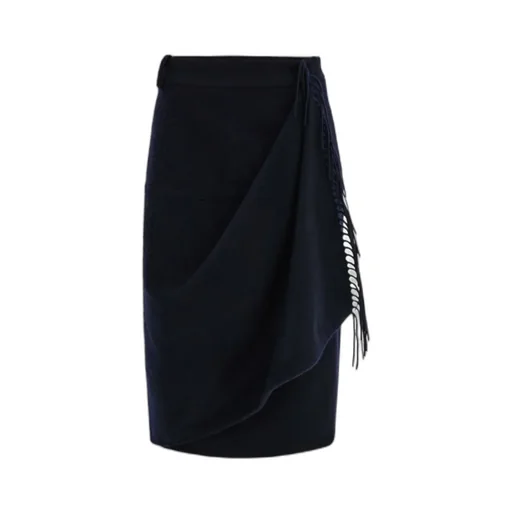 Wrap Skirt With Fringe Detail