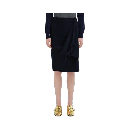 Wrap Skirt With Fringe Detail