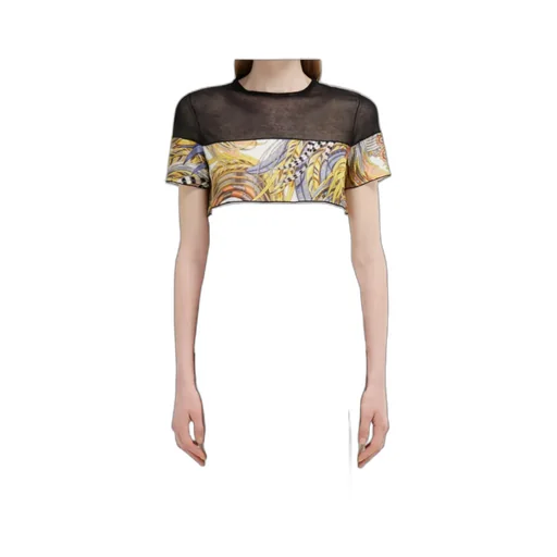 Crewneck T-Shirt With Silk Inserts
