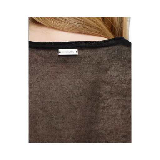 Crewneck T-Shirt With Silk Inserts