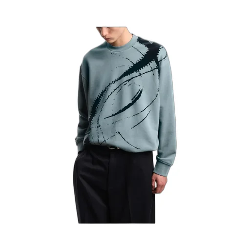 Abstract Print Drawstring Sweatshirt