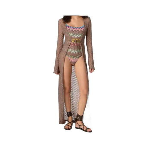 Long Cardigan In Lamé Viscose With Spiderweb Motif