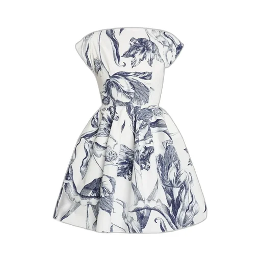 Short-Sleeve Floral-Print Mini Dress
