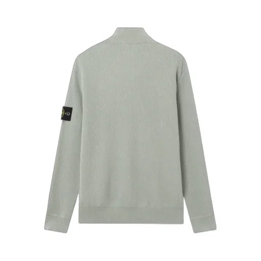 Stone Island Logo Patch Zip-Up Cardigan