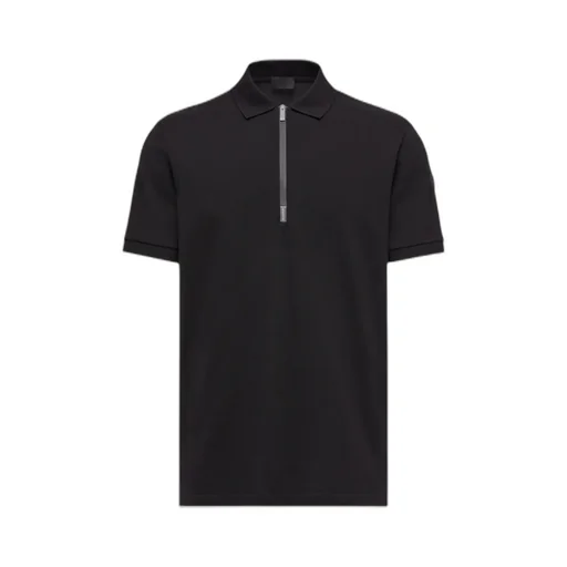 Logo Cotton Piquet Half-Zip Polo Shirt