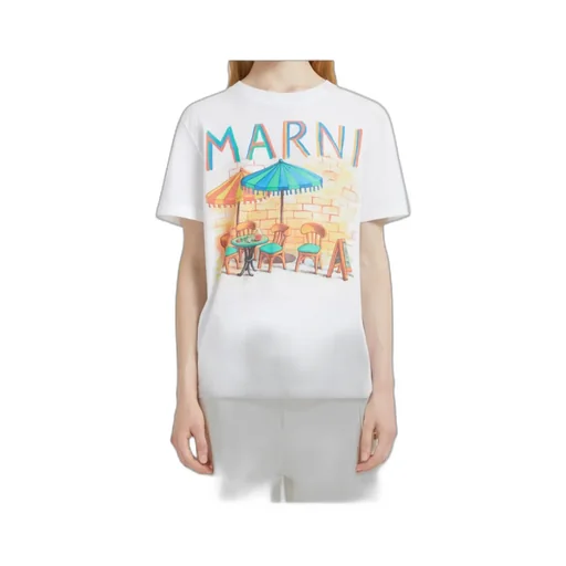 Marni Postcard Print Short-Sleeve T-Shirt