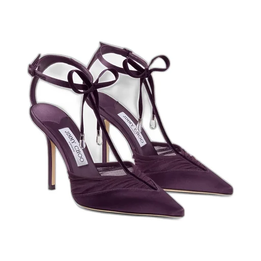 Afia Mesh 100 Winter Bloom Satin And Ruched Tulle Pumps