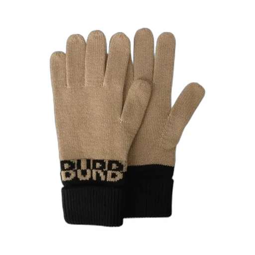 Color-Blocked Lettered Knitted Gloves