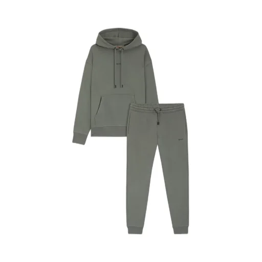 Cotton-Terry Tracksuit Set With Contrast Logos