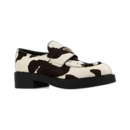 Prada Logo Plaque Slip-On Loafers