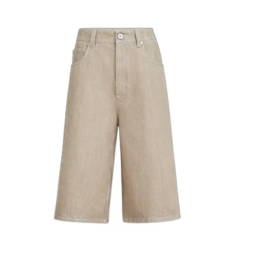 Brunello Cucinelli Lame Denim Bermuda Shorts