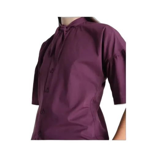 Short Sleeve Shirt With Foulard In Washed Cotton Muslin