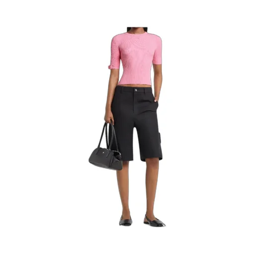 CourrÈGes Buckle Knitted T-Shirt