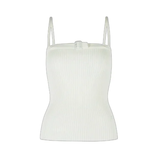 CourrÈGes Buckle Rib Knit Top
