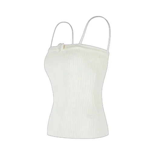 CourrÈGes Buckle Rib Knit Top