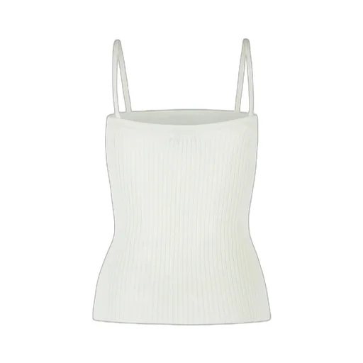 CourrÈGes Buckle Rib Knit Top