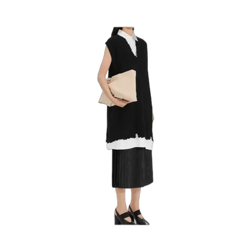 Mm6 Maison Margiela Frayed V-Neck Knitted Dress