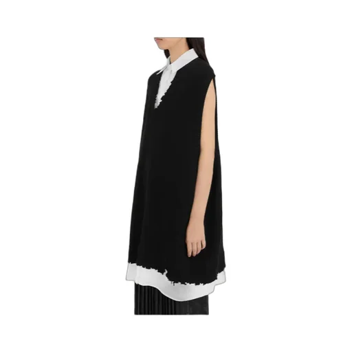 Mm6 Maison Margiela Frayed V-Neck Knitted Dress