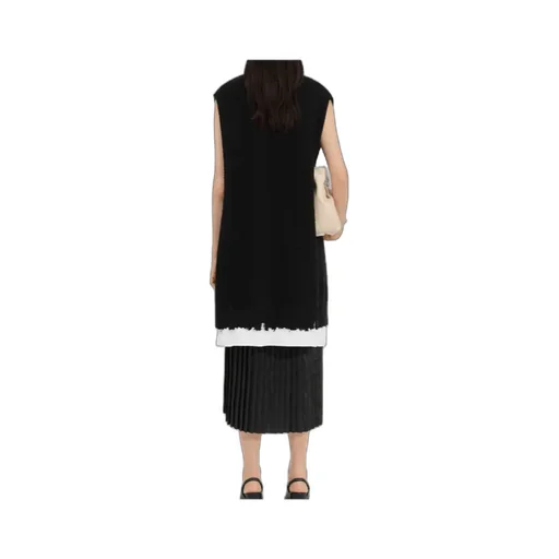 Mm6 Maison Margiela Frayed V-Neck Knitted Dress