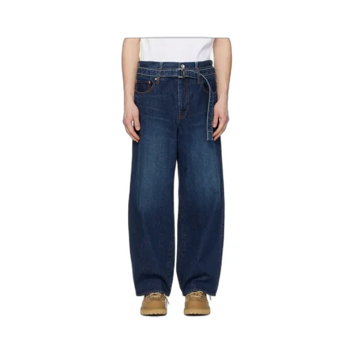 Sacai Belted Straight-Leg Jeans