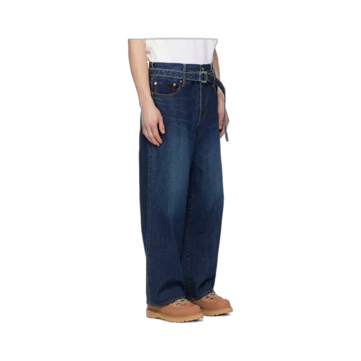 Sacai Belted Straight-Leg Jeans