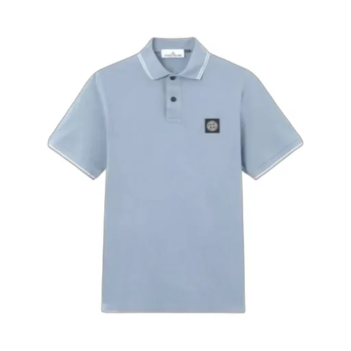 Stone Island Logo Patch Short-Sleeve Polo Shirt