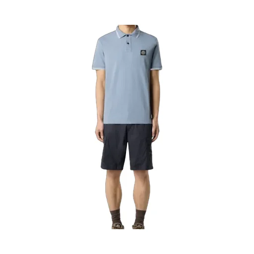 Stone Island Logo Patch Short-Sleeve Polo Shirt