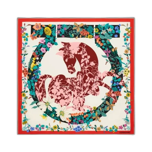 Pegasus Print Silk Scarf