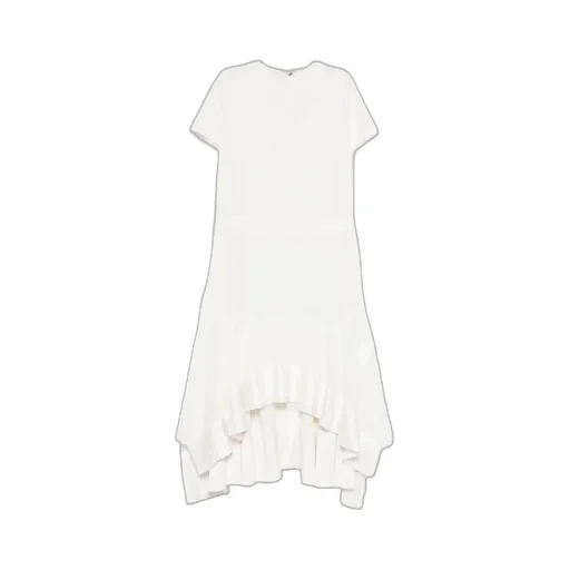 Ruffled Short-Sleeve Asymmetric Dress