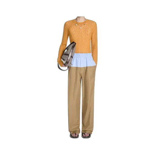 Contrast Waist Pants