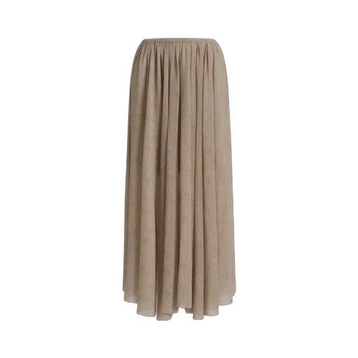 Printed Tulle Pleated Skirt