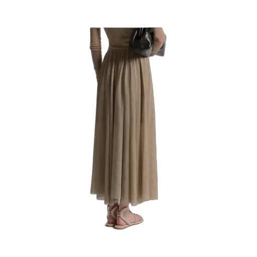 Printed Tulle Pleated Skirt