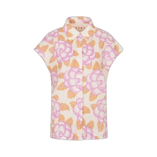 Floral Cap-Sleeved Shirt