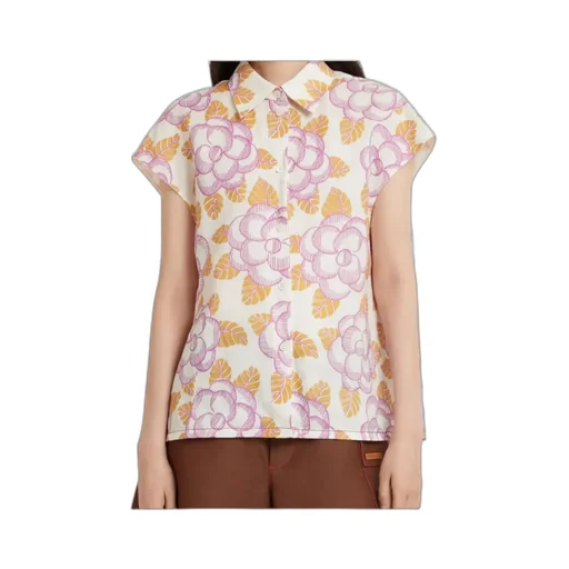 Floral Cap-Sleeved Shirt