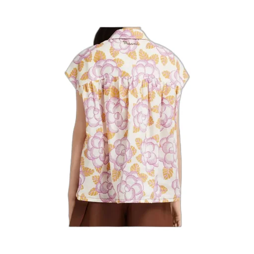 Floral Cap-Sleeved Shirt