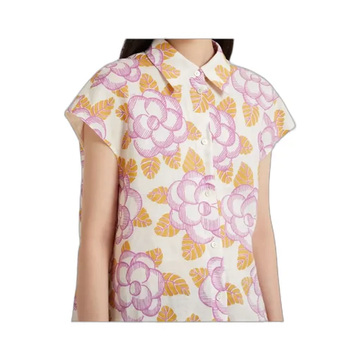 Floral Cap-Sleeved Shirt