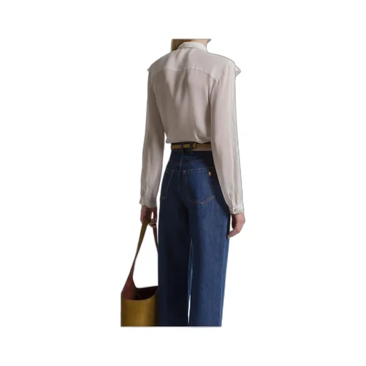 Silk Creponne Ruffle Blouse