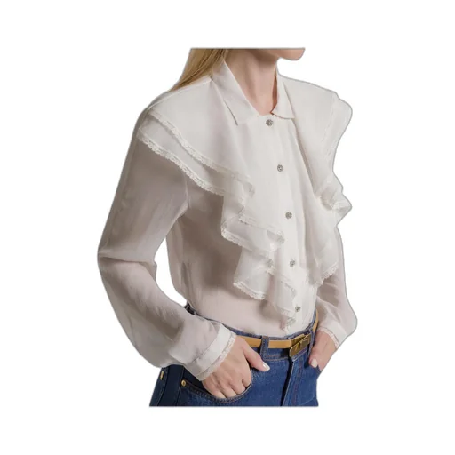 Silk Creponne Ruffle Blouse