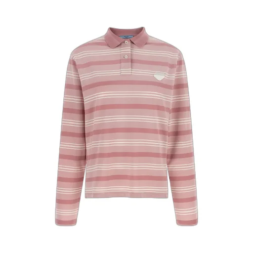 Striped Long-Sleeved Polo Shirt