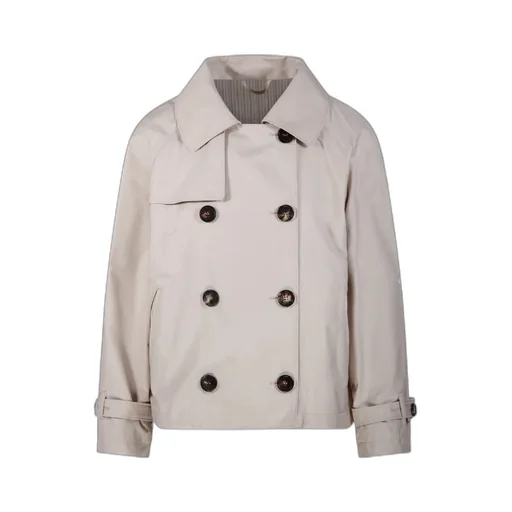 Short Water-Repellent Twill Trench Coat