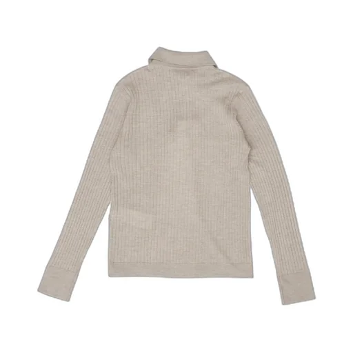 Long-Sleeved Knitted Polo Shirt