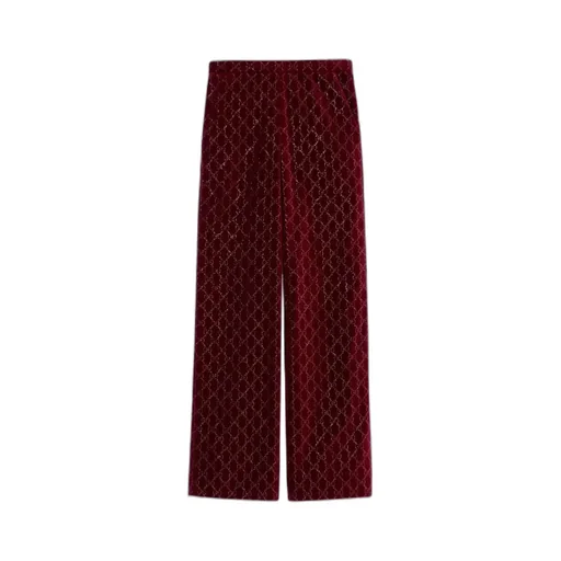 Gucci Embroidered Velvet Trousers