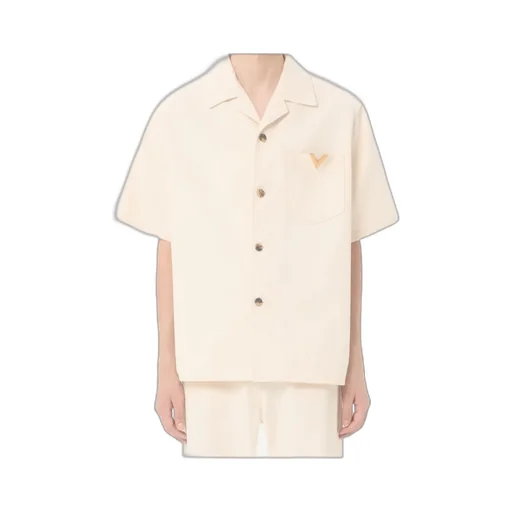 Valentino Denim Bowling Shirt With Vgold