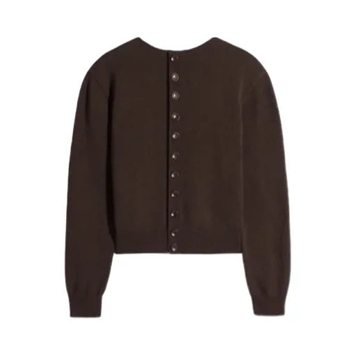 Reversible Buttoned Sweater In Cashmere Wool
